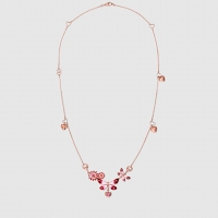 Gucci 花卉项链，配以玫瑰金、珐琅和红宝石 391031 J8688 577...